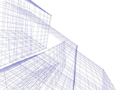 Mimari sanat konseptinde soyut çizgiler, minimum geometrik şekiller. 