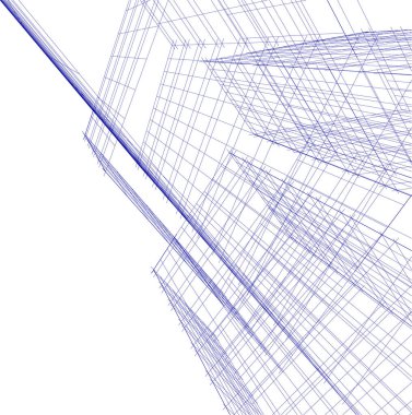Mimari sanat konseptinde soyut çizgiler, minimum geometrik şekiller. 