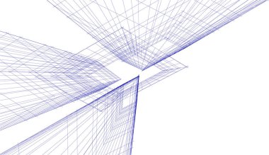 Mimari sanat konseptinde soyut çizgiler, minimum geometrik şekiller. 