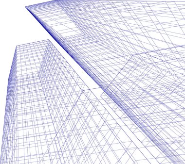 Mimari sanat konseptinde soyut çizgiler, minimum geometrik şekiller. 
