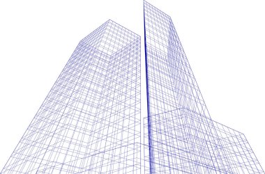 Mimari sanat konseptinde soyut çizgiler, minimum geometrik şekiller. 