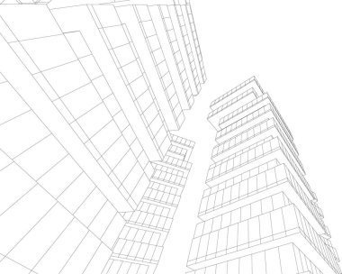 Mimari sanat konseptinde soyut çizgiler, minimum geometrik şekiller. 