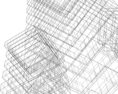 Mimari sanat konseptinde soyut çizgiler, minimum geometrik şekiller. 