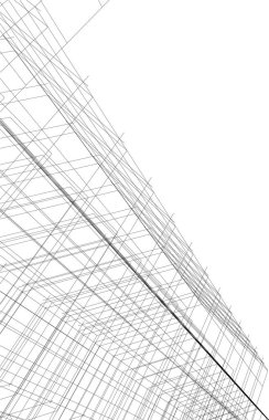 Mimari sanat konseptinde soyut çizgiler, minimum geometrik şekiller. 