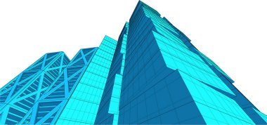 Mimari sanat konseptinde soyut çizgiler, minimum geometrik şekiller. 