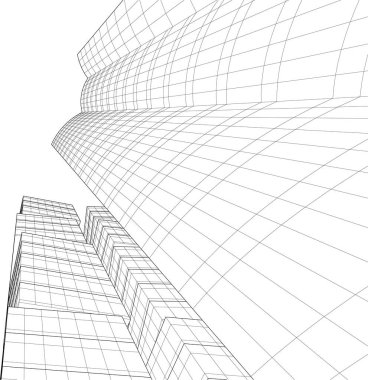 Mimari sanat konseptinde soyut çizgiler, minimum geometrik şekiller. 