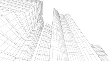 Mimari sanat konseptinde soyut çizgiler, minimum geometrik şekiller. 