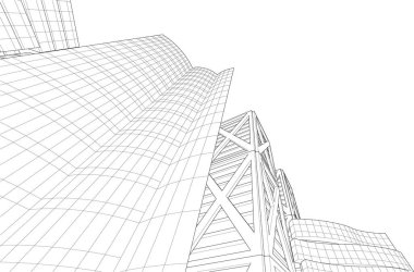 Mimari sanat konseptinde soyut çizgiler, minimum geometrik şekiller. 