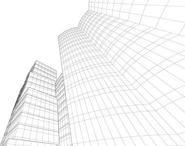 Mimari sanat konseptinde soyut çizgiler, minimum geometrik şekiller. 