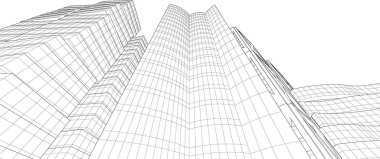 Mimari sanat konseptinde soyut çizgiler, minimum geometrik şekiller. 