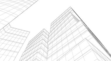 Mimari sanat konseptinde soyut çizgiler, minimum geometrik şekiller. 