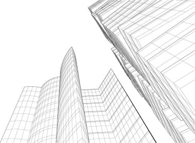 Mimari sanat konseptinde soyut çizgiler, minimum geometrik şekiller. 