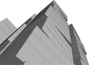 Mimari sanat konseptinde soyut çizgiler, minimum geometrik şekiller. 