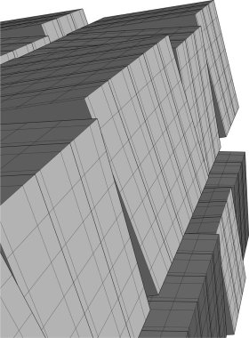 Mimari sanat konseptinde soyut çizgiler, minimum geometrik şekiller. 