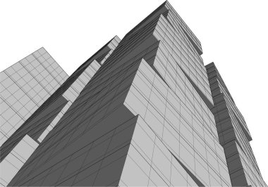 Mimari sanat konseptinde soyut çizgiler, minimum geometrik şekiller. 