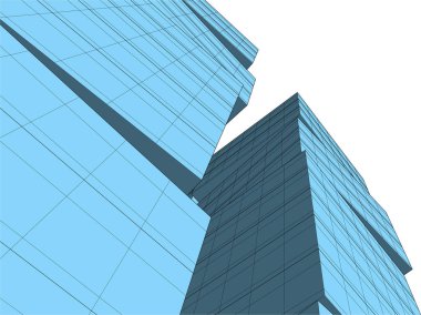 Mimari sanat konseptinde soyut çizgiler, minimum geometrik şekiller. 