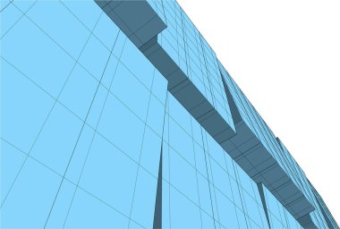 Mimari sanat konseptinde soyut çizgiler, minimum geometrik şekiller. 