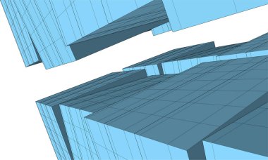 Mimari sanat konseptinde soyut çizgiler, minimum geometrik şekiller. 