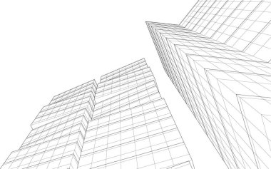 Mimari sanat konseptinde soyut çizgiler, minimum geometrik şekiller. 