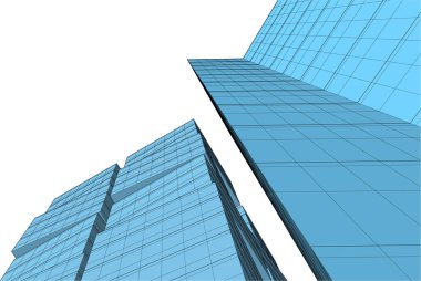 Mimari sanat konseptinde soyut çizgiler, minimum geometrik şekiller. 