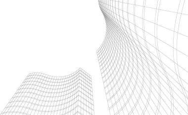 Mimari sanat konseptinde soyut çizgiler, minimum geometrik şekiller. 