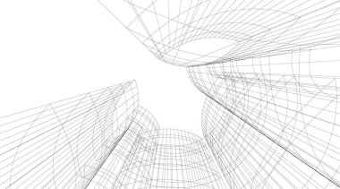 Mimari sanat konseptinde soyut çizgiler, minimum geometrik şekiller. 