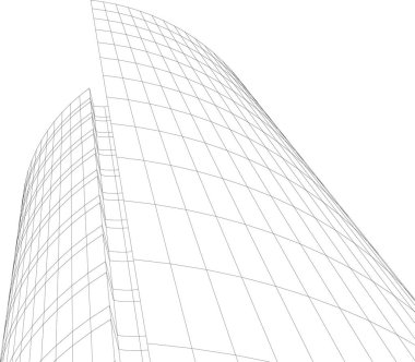 Mimari sanat konseptinde soyut çizgiler, minimum geometrik şekiller. 