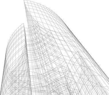 Mimari sanat konseptinde soyut çizgiler, minimum geometrik şekiller. 