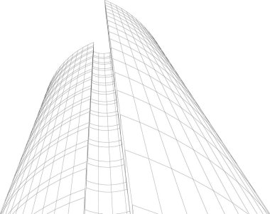 Mimari sanat konseptinde soyut çizgiler, minimum geometrik şekiller. 