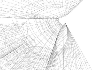 Mimari sanat konseptinde soyut çizgiler, minimum geometrik şekiller. 