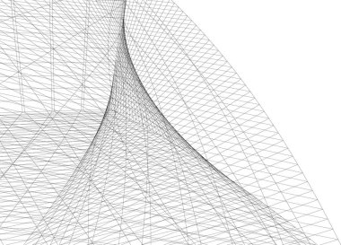 Mimari sanat konseptinde soyut çizgiler, minimum geometrik şekiller. 