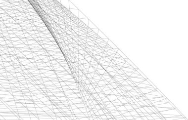 Mimari sanat konseptinde soyut çizgiler, minimum geometrik şekiller. 