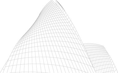 Mimari sanat konseptinde soyut çizgiler, minimum geometrik şekiller. 