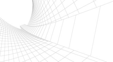 Mimari sanat konseptinde soyut çizgiler, minimum geometrik şekiller. 