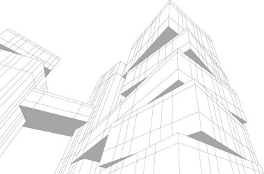 Mimari sanat konseptinde soyut çizgiler, minimum geometrik şekiller. 