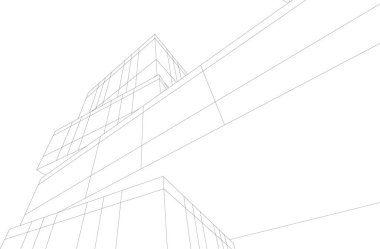 Mimari sanat konseptinde soyut çizgiler, minimum geometrik şekiller. 