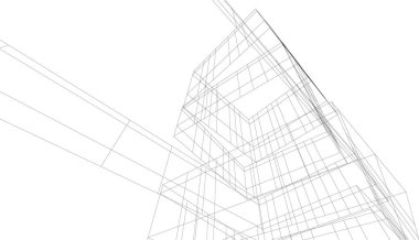 Mimari sanat konseptinde soyut çizgiler, minimum geometrik şekiller. 