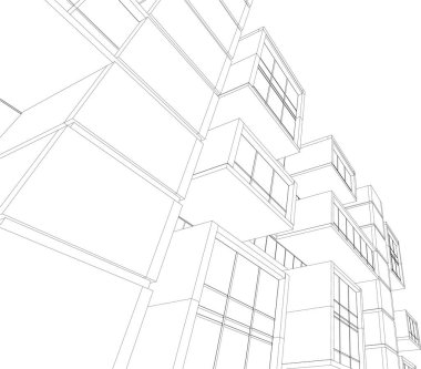 Mimari sanat konseptinde soyut çizgiler, minimum geometrik şekiller. 