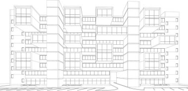 Mimari sanat konseptinde soyut çizgiler, minimum geometrik şekiller. 