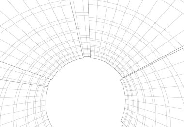 Mimari sanat konseptinde soyut çizgiler, minimum geometrik şekiller. 