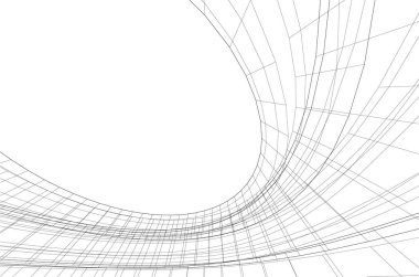 Mimari sanat konseptinde soyut çizgiler, minimum geometrik şekiller. 