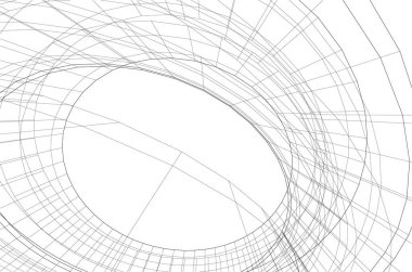 Mimari sanat konseptinde soyut çizgiler, minimum geometrik şekiller. 