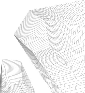 Mimari sanat konseptinde soyut çizgiler, minimum geometrik şekiller. 