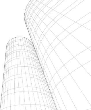 Mimari sanat konseptinde soyut çizgiler, minimum geometrik şekiller. 