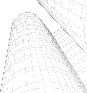 Mimari sanat konseptinde soyut çizgiler, minimum geometrik şekiller. 