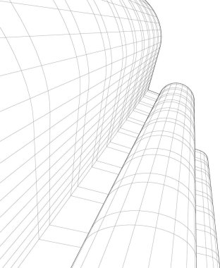 Mimari sanat konseptinde soyut çizgiler, minimum geometrik şekiller. 