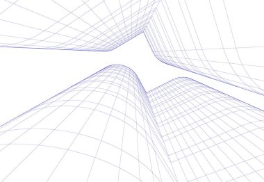 Mimari sanat konseptinde soyut çizgiler, minimum geometrik şekiller. 