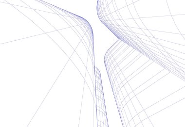 Mimari sanat konseptinde soyut çizgiler, minimum geometrik şekiller. 