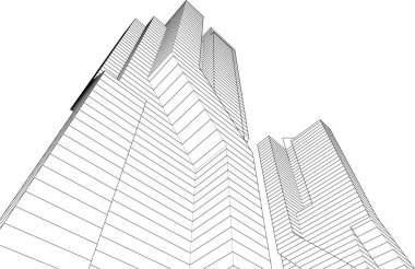 Mimari sanat konseptinde soyut çizgiler, minimum geometrik şekiller. 