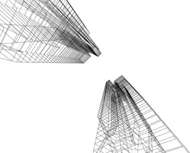 Mimari sanat konseptinde soyut çizgiler, minimum geometrik şekiller. 